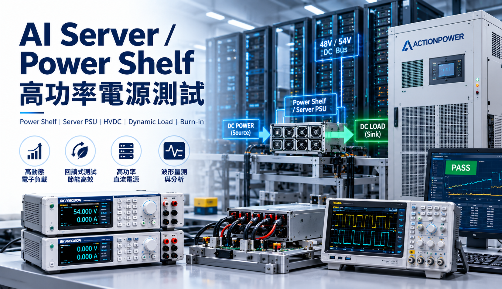 AI Server / Power Shelf 高功率電源測試解決方案